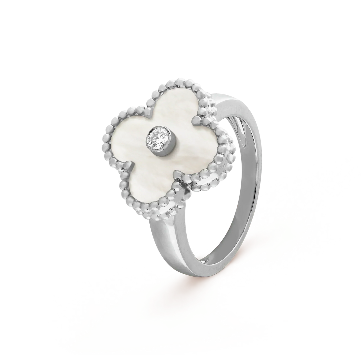 [ELAN LUXE]CLOVER SILVER MOP DIAMOND RING