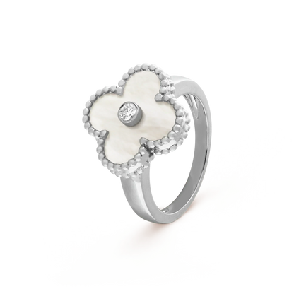 [ELAN LUXE]CLOVER SILVER MOP DIAMOND RING
