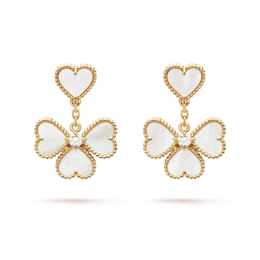 [ELAN LUXE]CLOVER SWEET WHITE MOP EARRINGS
