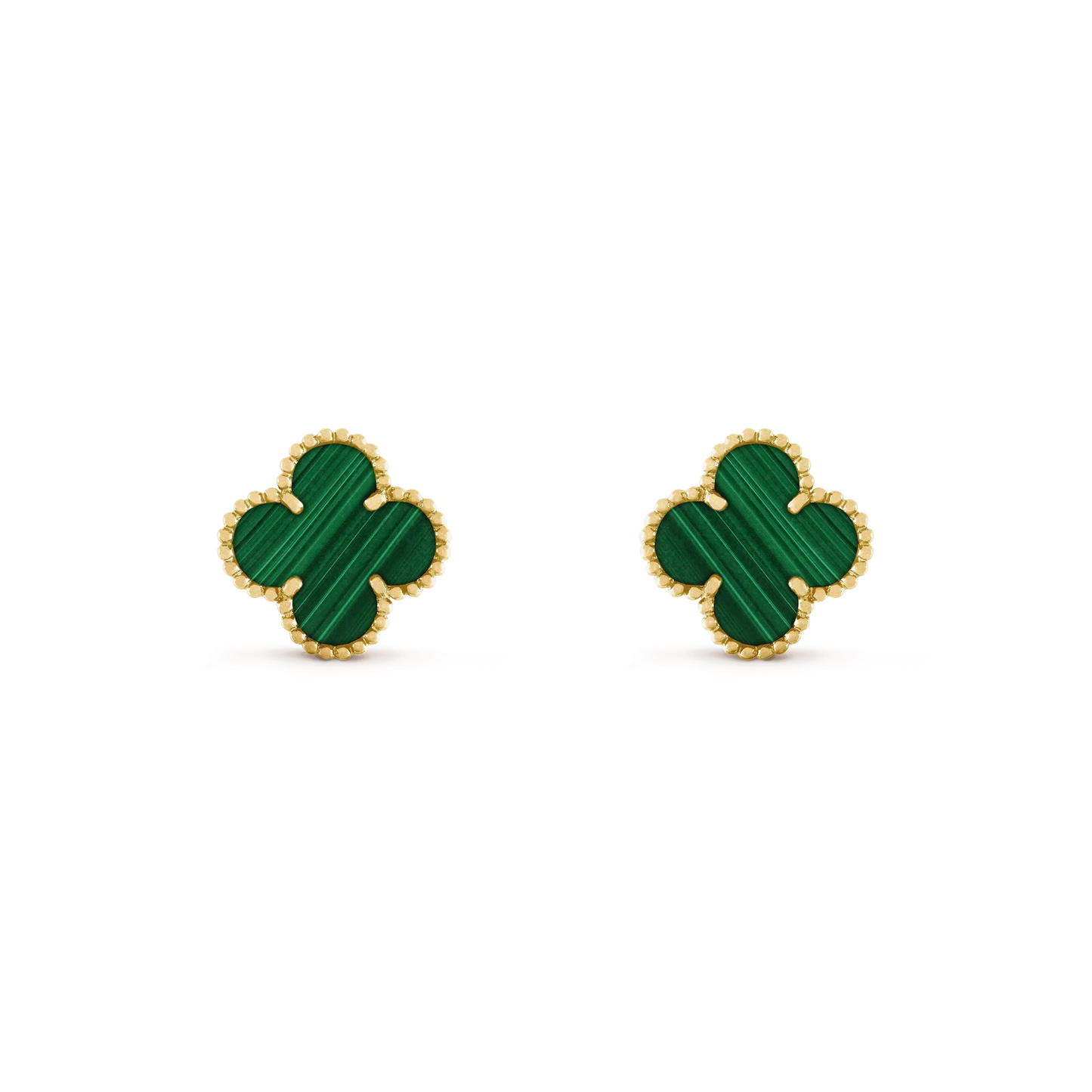 [ELAN LUXE]CLOVER MEDIUM 1 MOTIFS MALACHITE  EARRINGS