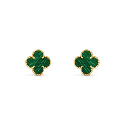 [ELAN LUXE]CLOVER MEDIUM 1 MOTIFS MALACHITE  EARRINGS