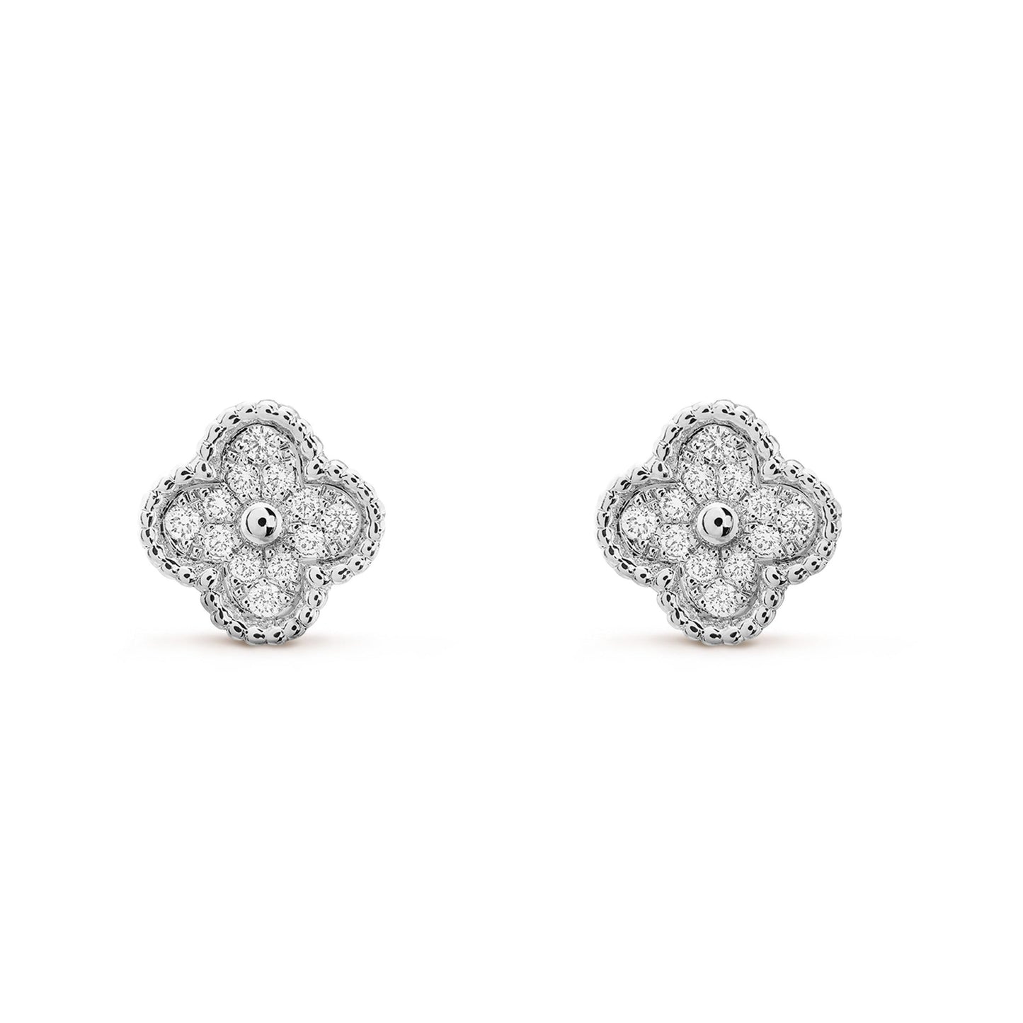 [ELAN LUXE]CLOVER MINI DIAMOND STUD EARRINGS