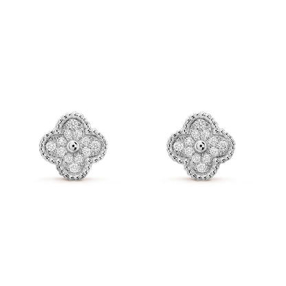 [ELAN LUXE]CLOVER MINI DIAMOND STUD EARRINGS
