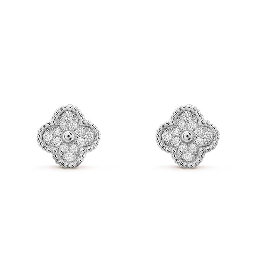 [ELAN LUXE]CLOVER MINI DIAMOND STUD EARRINGS