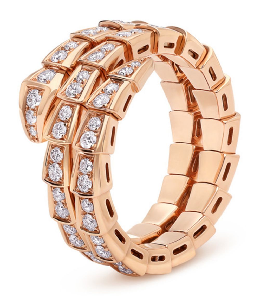 [ELAN LUXE]SERPENTI RING PINK GOLD DIAMOND DOUBLE ROW