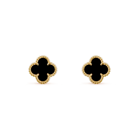 [ELAN LUXE]CLOVER MINI 9.5MM BLACK MOP EARRINGS
