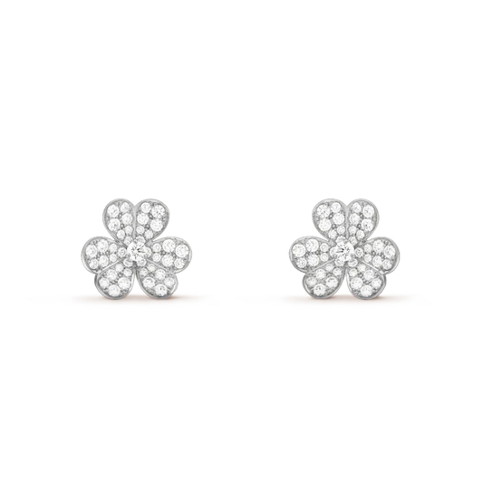 [ELAN LUXE]CLOVER COMOS DIAMOND EARRINGS SILVER