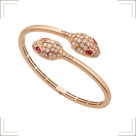 [ELAN LUXE]SERPENTI BRACELET PINK GOLD DIAMOND DOUBLE SNAKE