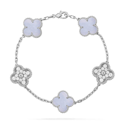 [ELAN LUXE] CLOVER 5 MOTIF PURPLE CHALCEDONY BRACELET COLLECTION
