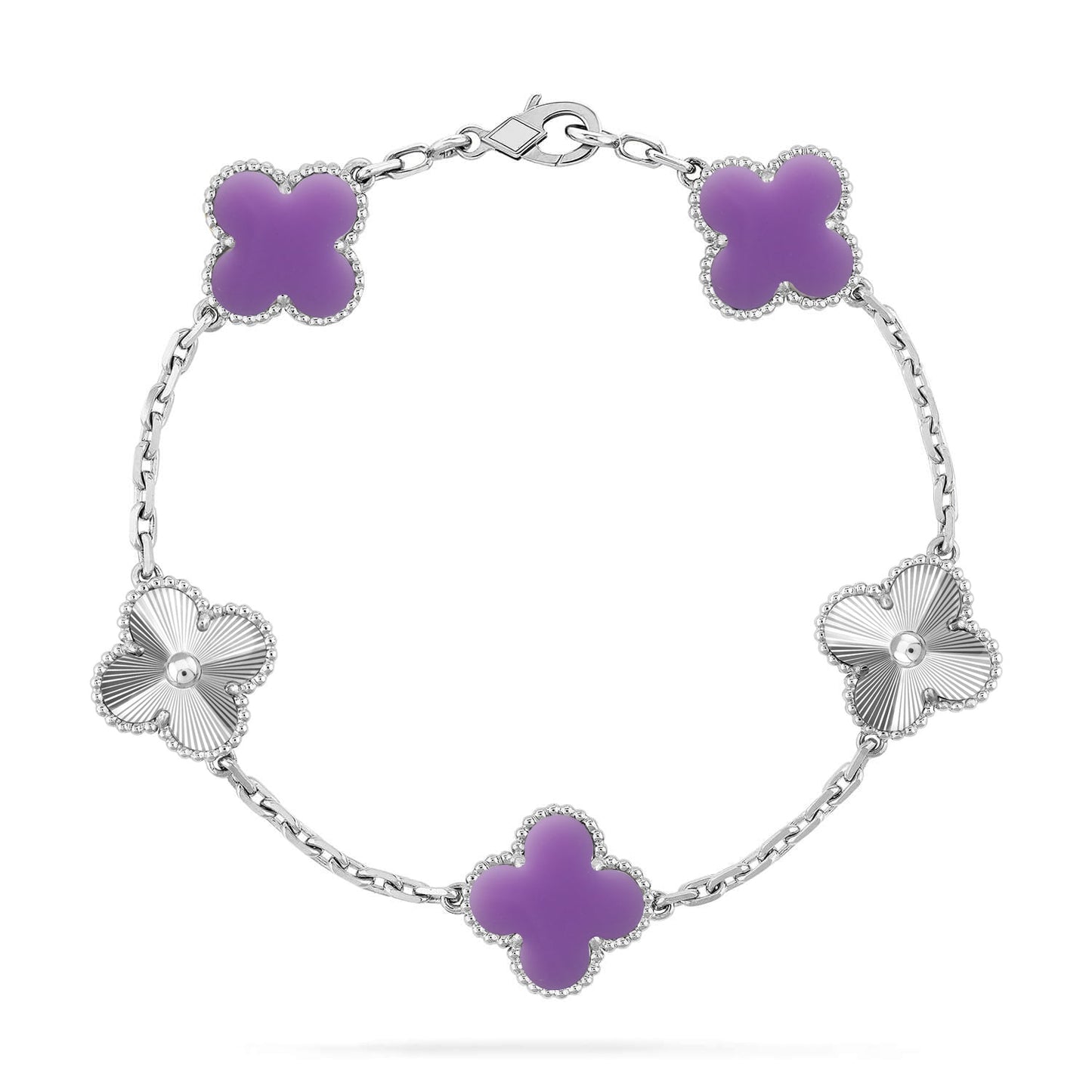 [ELAN LUXE]CLOVER 5 MOTIF LIGHT PURPLE BRACELET COLLECTION