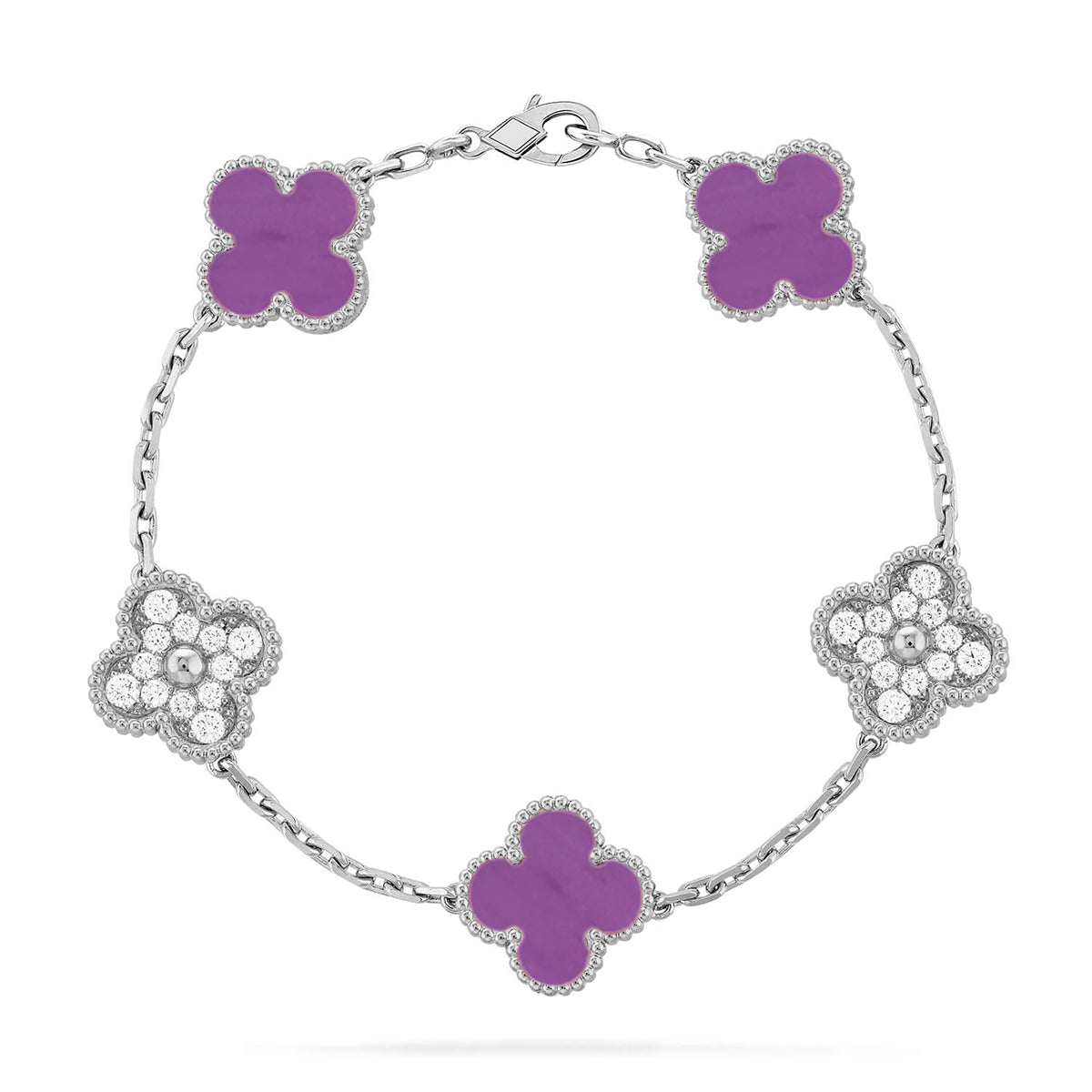 [ELAN LUXE] CLOVER 5 MOTIF VIOLET BRACELET COLLECTION