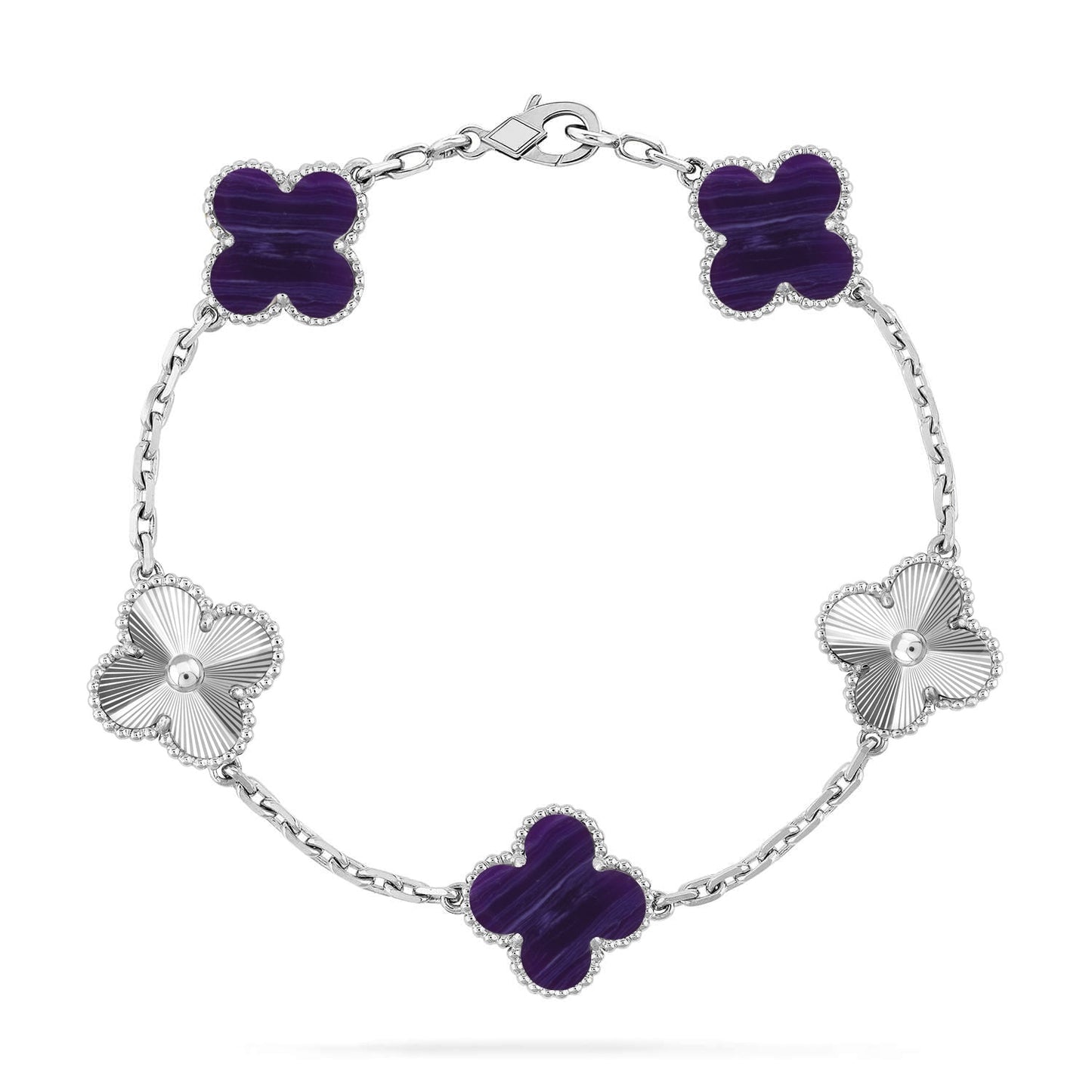 [ELAN LUXE]CLOVER 5 MOTIF PURPLE STRIPES BRACELET COLLECTION