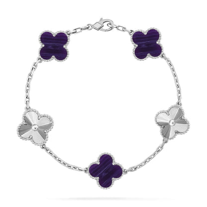 [ELAN LUXE]CLOVER 5 MOTIF PURPLE STRIPES BRACELET COLLECTION