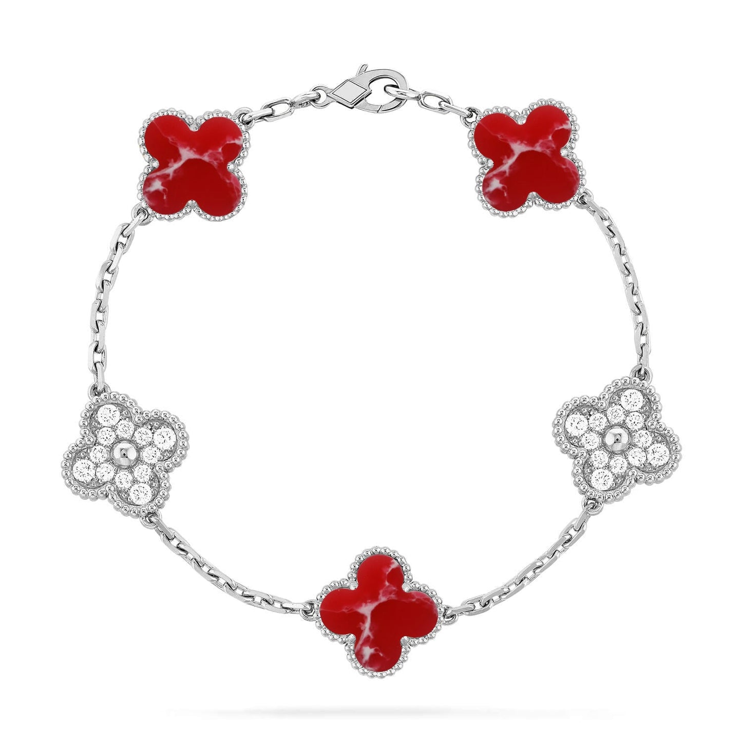 [ELAN LUXE]CLOVER 5 MOTIF RED PATTERN BRACELET COLLECTION