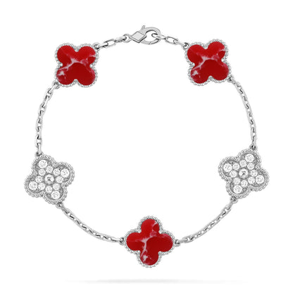 [ELAN LUXE]CLOVER 5 MOTIF RED PATTERN BRACELET COLLECTION