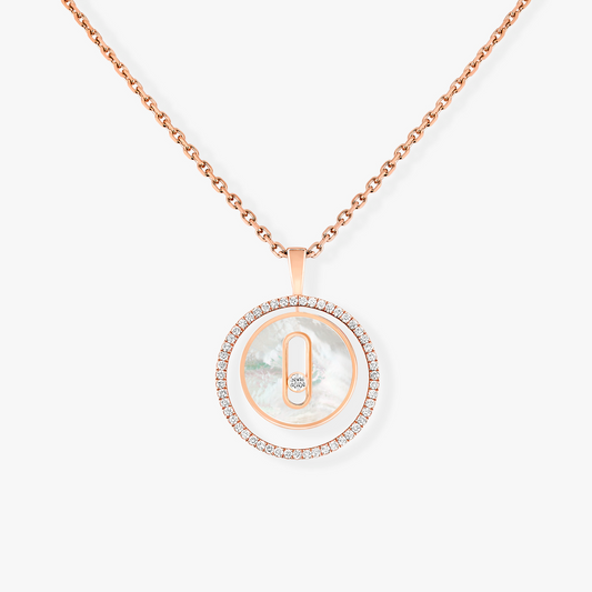 [ELAN LUXE]LUCKY MOVE 1 DIAMOND WHITE MOTHER OF PEARL PINK GOLD DIAMOND NECKLACE