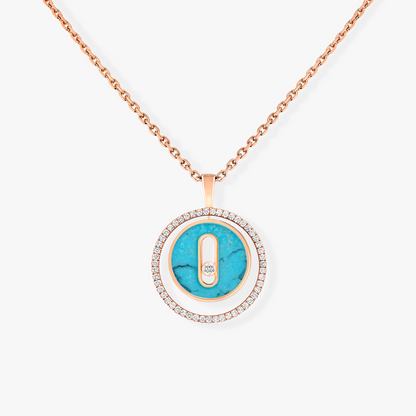 [ELAN LUXE]LUCKY MOVE 1 DIAMOND TURQUOISE PINK GOLD DIAMOND NECKLACE