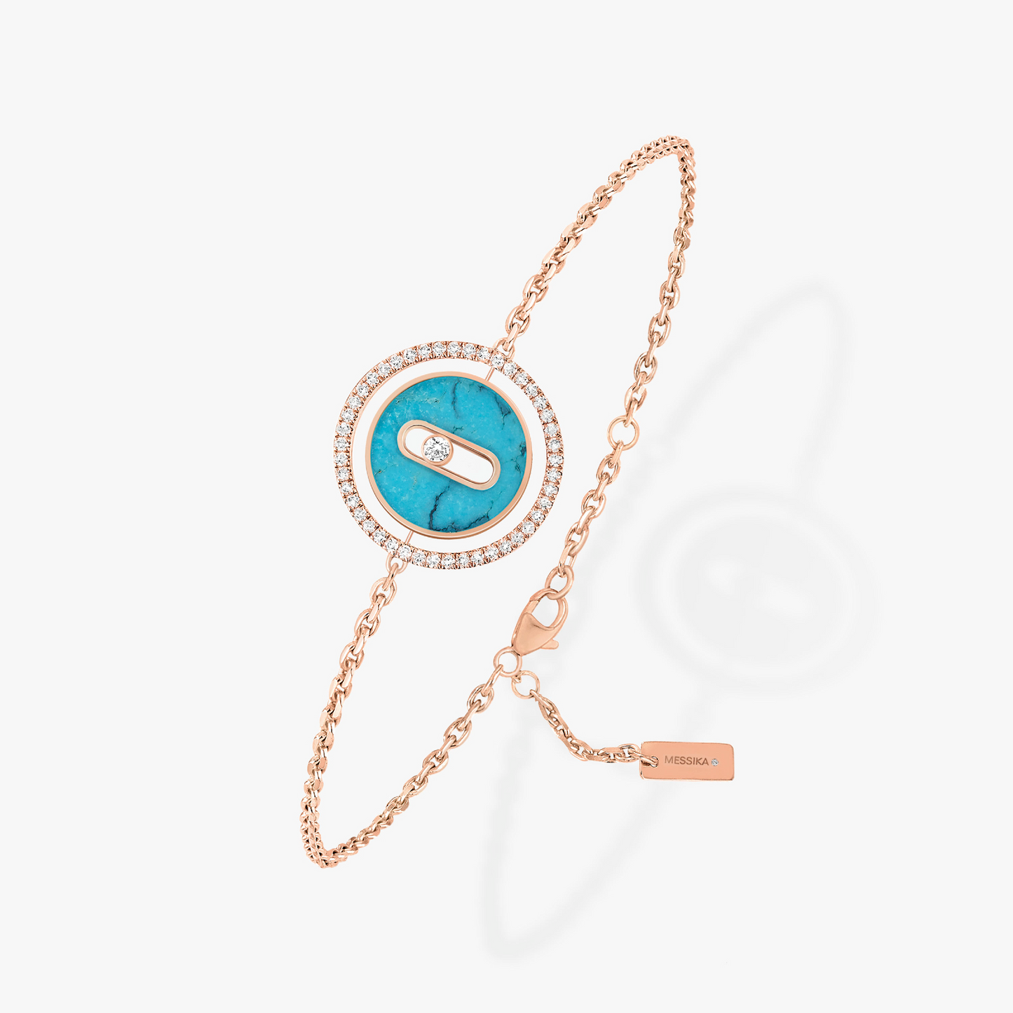 [ELAN LUXE]LUCKY MOVE TURQUOISE PINK GOLD DIAMOND BRACELET