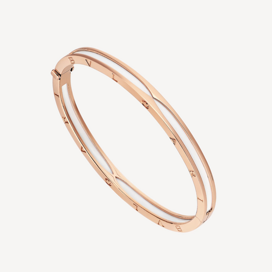 [ELAN LUXE]ZERO 1 PINK GOLD WITH WHITE CERAMIC BRACELET