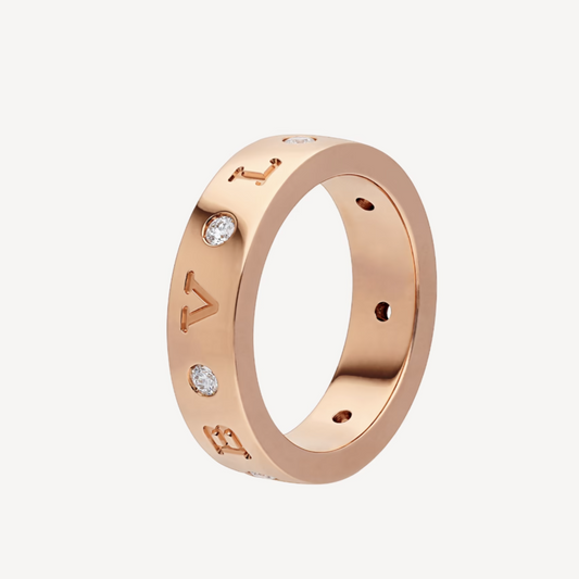 [ELAN LUXE]ZERO 1 ESSENTIAL PINK GOLD BAND WITH DIAMONDS RING