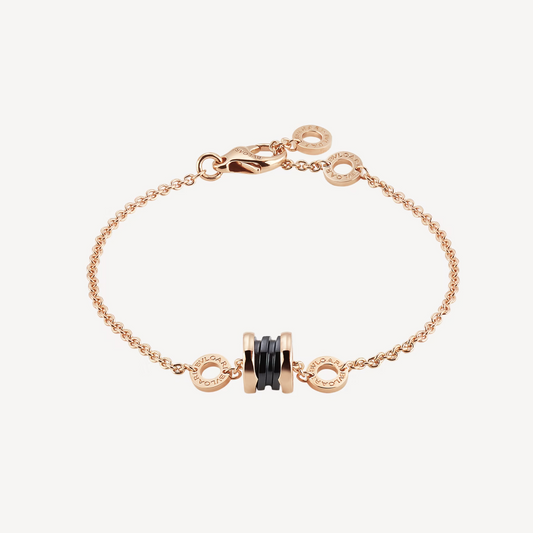 [ELAN LUXE]ZERO 1 SOFT PINK GOLD AND BLACK CERAMIC BRACELET