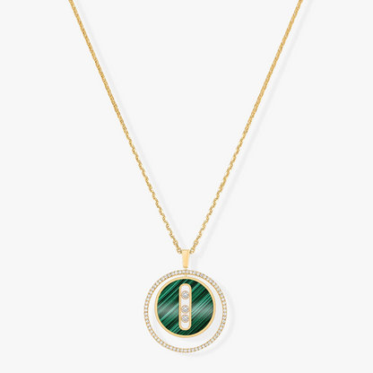 [ELAN LUXE]LUCKY MOVE 3 DIAMOND MALACHITE GOLD DIAMOND NECKLACE