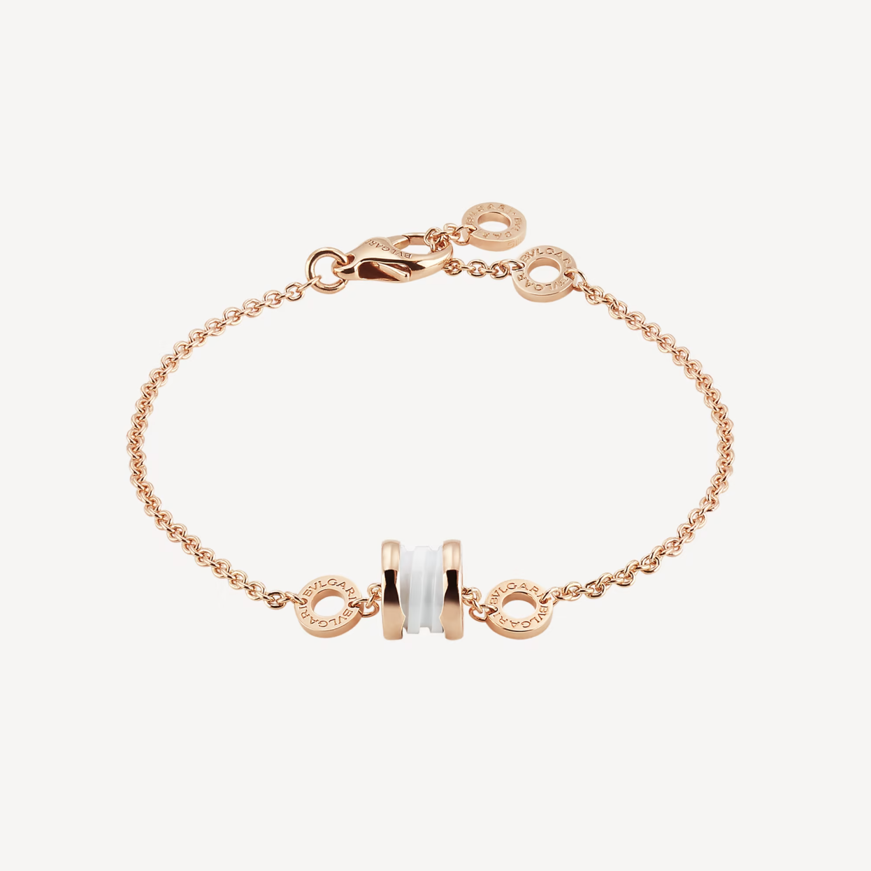 [ELAN LUXE]ZERO 1 SOFT PINK GOLD AND WHITE CERAMIC BRACELET