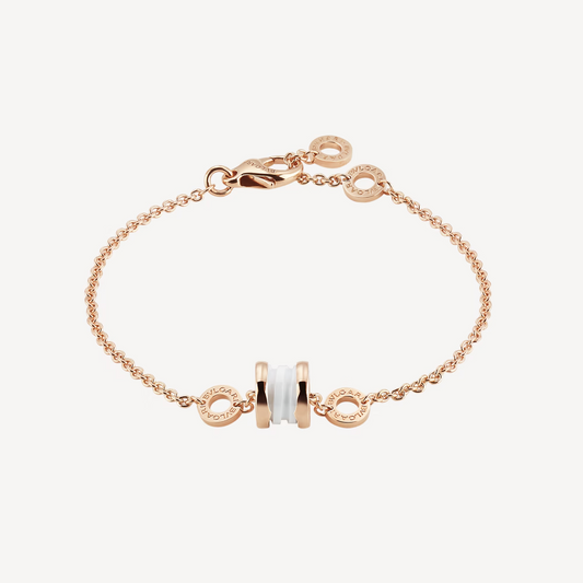 [ELAN LUXE]ZERO 1 SOFT PINK GOLD AND WHITE CERAMIC BRACELET