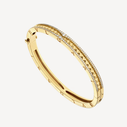[ELAN LUXE]ZERO 1 SPIRAL AND PAVED DIAMOND GOLD BRACELET