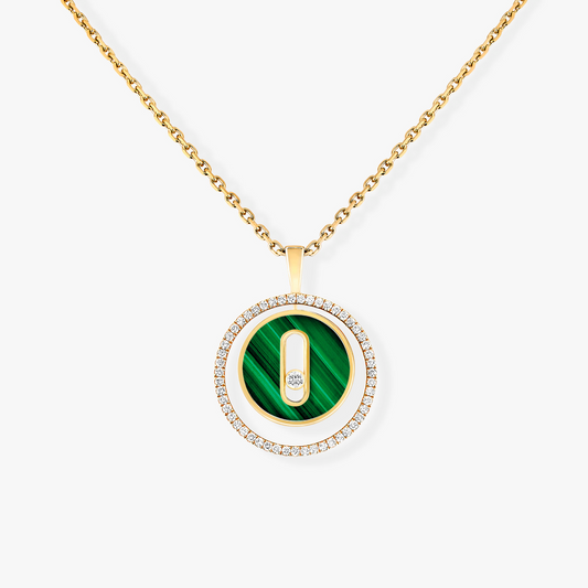 [ELAN LUXE]LUCKY MOVE 1 DIAMOND MALACHITE GOLD DIAMOND NECKLACE