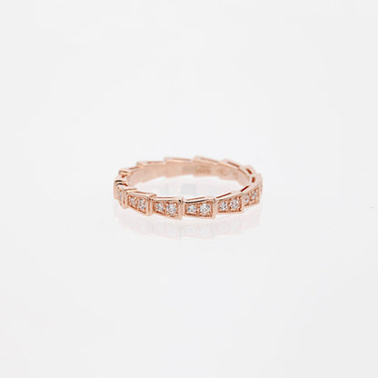 [ELAN LUXE]SERPENTI RING PINK GOLD DIAMOND PAVED 3MM