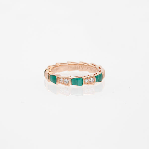 [ELAN LUXE]SERPENTI RING PINK GOLD MALACHITE DIAMOND 3MM