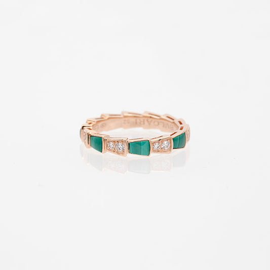 [ELAN LUXE]SERPENTI RING PINK GOLD MALACHITE DIAMOND 3MM