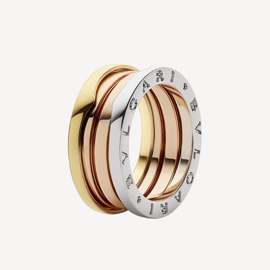 [ELAN LUXE]ZERO 1 THREE-BAND ROSE WHITE AND YELLOW RING