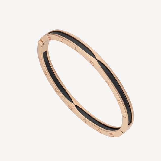 [ELAN LUXE]ZERO 1 PINK GOLD WITH BLACK CERAMIC BRACELET