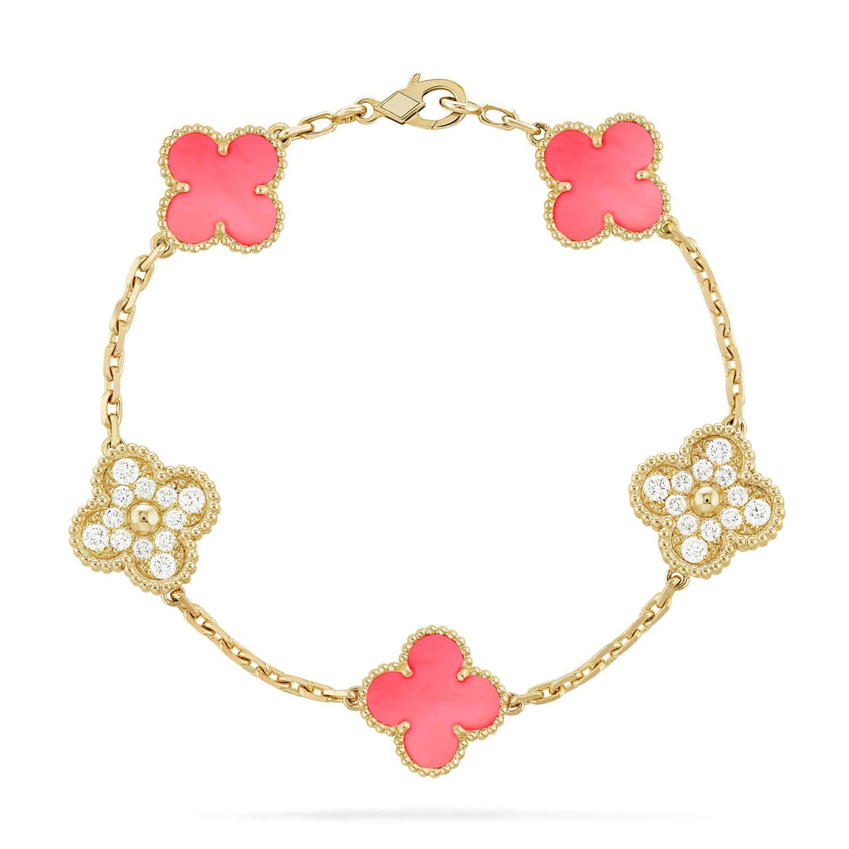 [ELAN LUXE] CLOVER 5 MOTIFS  PINK MOP BRACELET COLLECTION