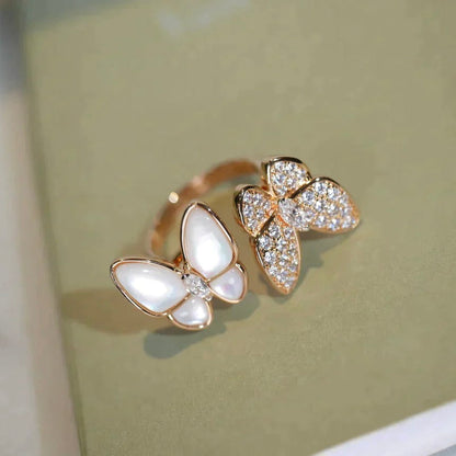 [ELAN LUXE]TWIN BUTTERFLY DIAMOND MOP RING