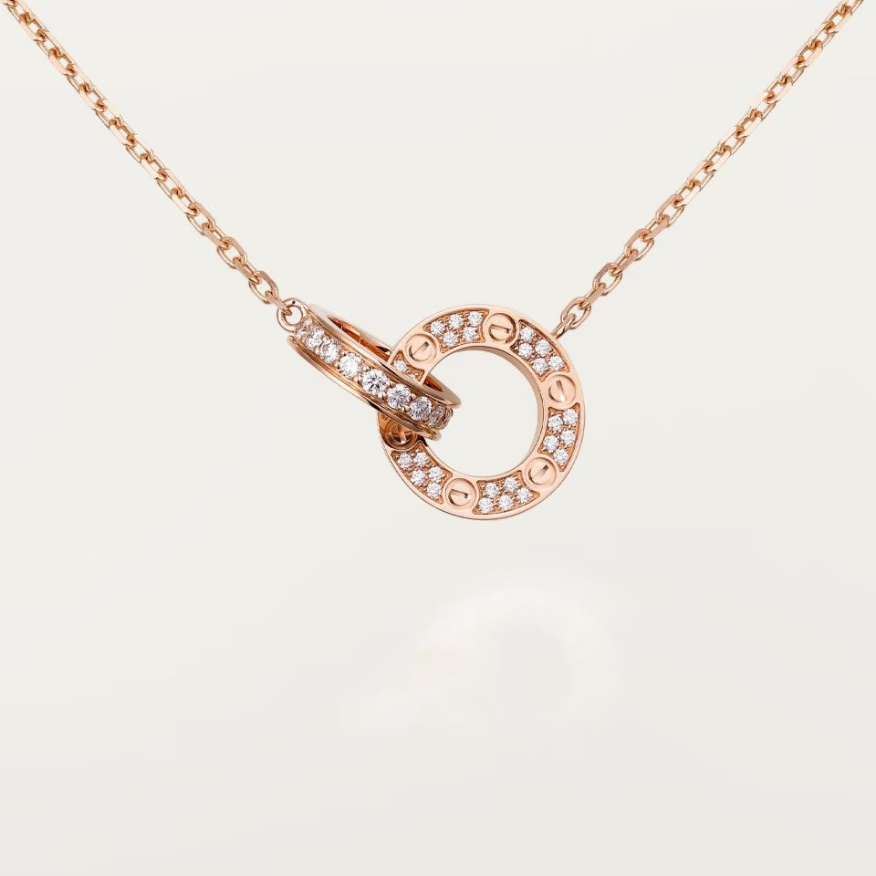 [ELAN LUXE]LOVE  FULL DIAMOND PENDANT NECKLACE