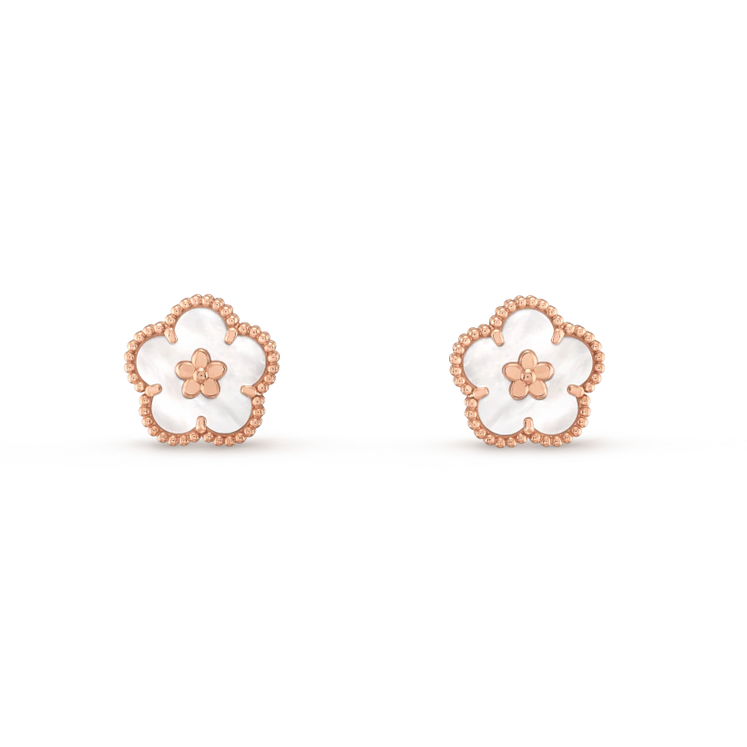 [ELAN LUXE]LUCKY PINK GOLD WHITE MOP EARRINGS