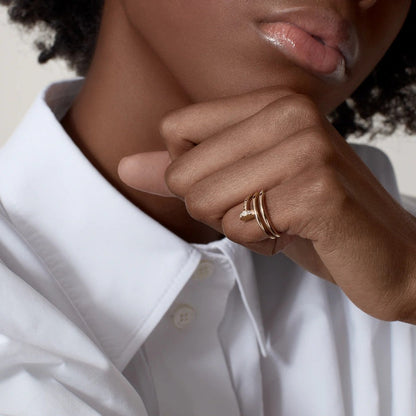 [ELAN LUXE]JUSTE RING 4.8MM HALF DIAMOND