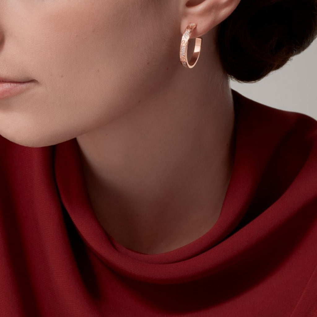 [ELAN LUXE]LOVE EARRINGS 3.6MM DIAMOND PAVED