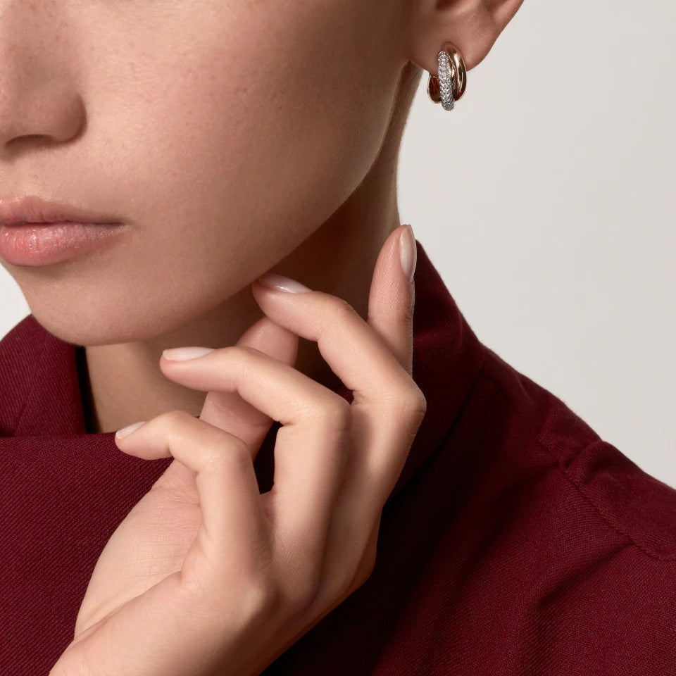 [ELAN LUXE]TRINITY HALF DIAMOND  CLASSIC EARRINGS
