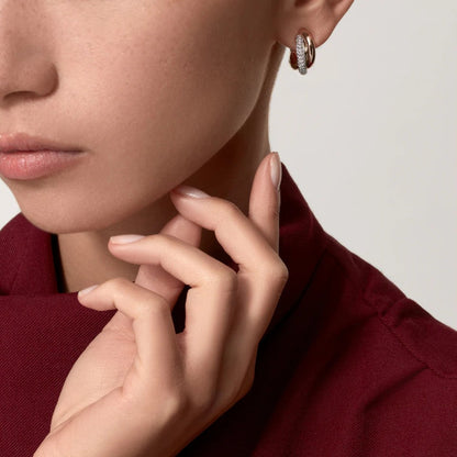 [ELAN LUXE]TRINITY HALF DIAMOND  CLASSIC EARRINGS