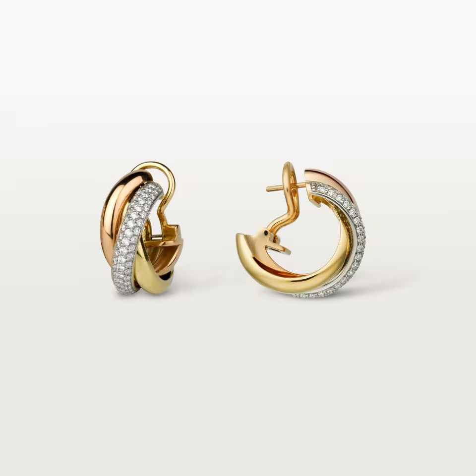 [ELAN LUXE]TRINITY HALF DIAMOND  CLASSIC EARRINGS