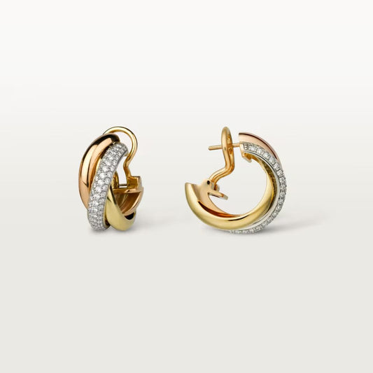 [ELAN LUXE]TRINITY HALF DIAMOND  CLASSIC EARRINGS