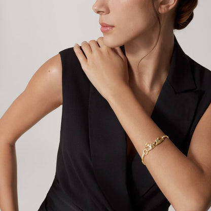 [ELAN LUXE]PANTHERE HALF DIAMOND ON CHAIN BRACELET