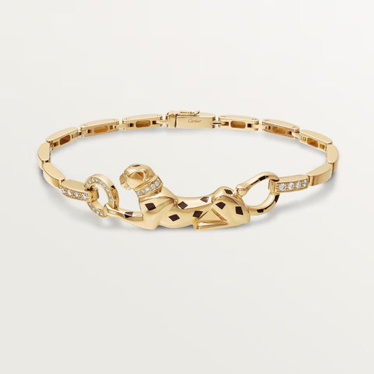 [ELAN LUXE]PANTHERE HALF DIAMOND ON CHAIN BRACELET