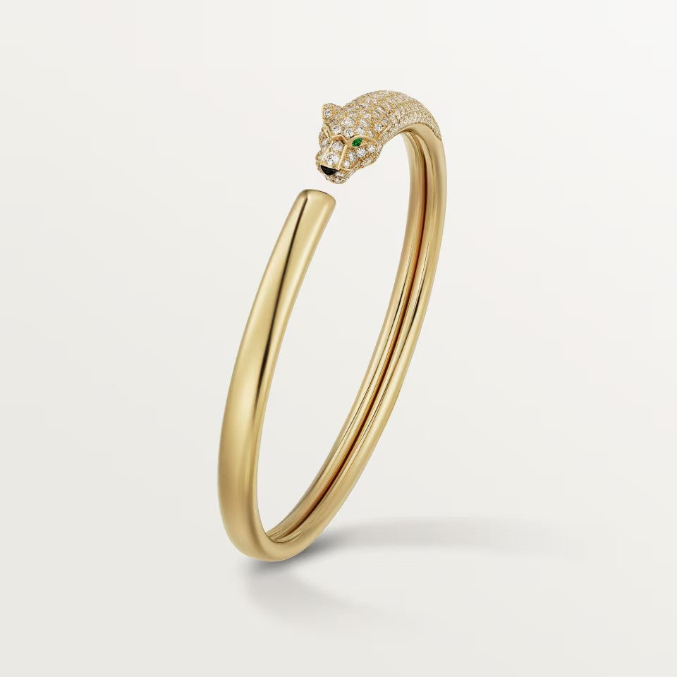 [ELAN LUXE]PANTHERE HALF DIAMOND OPEN BRACELET