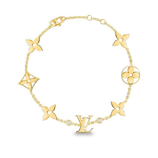 [ELAN LUXE]STAR AND SUN 7 MOTIFS GOLD BRACELET