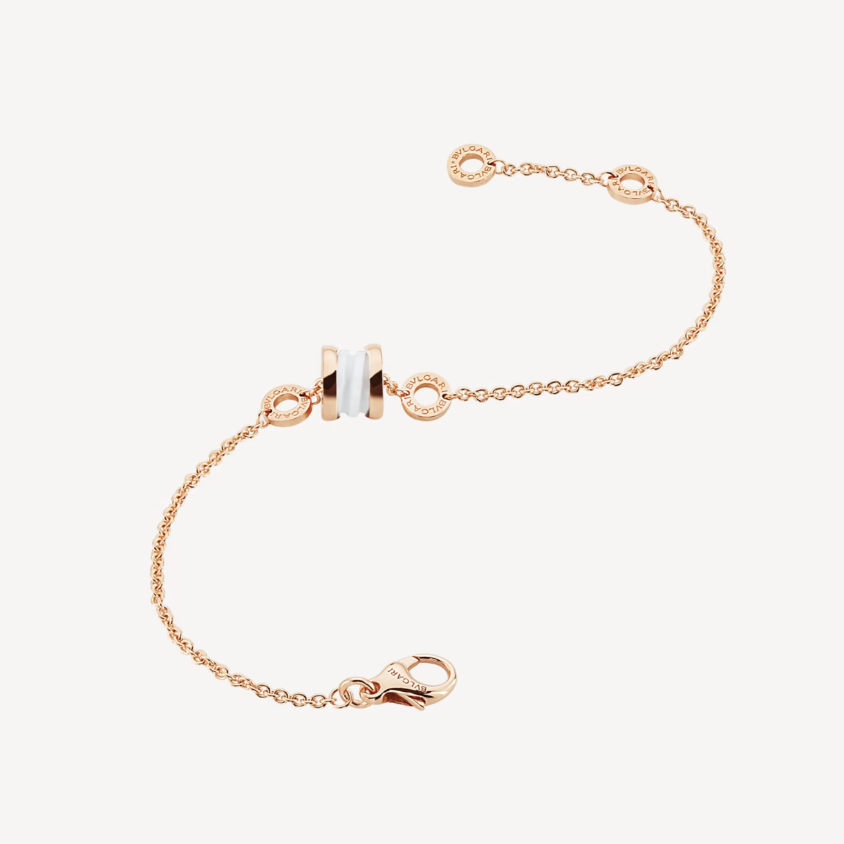 [ELAN LUXE]ZERO 1 SOFT PINK GOLD AND WHITE CERAMIC BRACELET